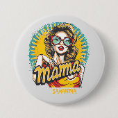 Personalisiert Retro Mama Pop Art. 17 Button (Vorderseite)