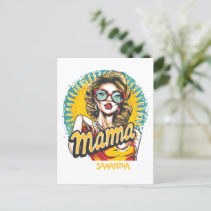 Personalisiert Retro Mama Pop Art. 17 Postkarte