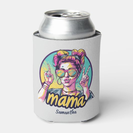 Personalisiert Retro Mama Pop Art. 19 Dosenkühler (Kanne Vorderseite)