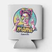 Personalisiert Retro Mama Pop Art. 19 Dosenkühler (Rückseite)