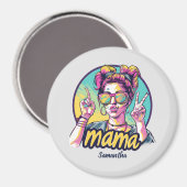 Personalisiert Retro Mama Pop Art. 19 Magnet (Vorderseite/Rückseite)