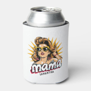 Personalisiert Retro Mama Pop Art 1 Dosenkühler