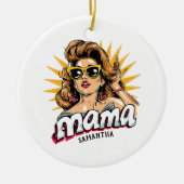 Personalisiert Retro Mama Pop Art 1 Keramik Ornament (Vorne)