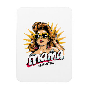 Personalisiert Retro Mama Pop Art 1 Magnet