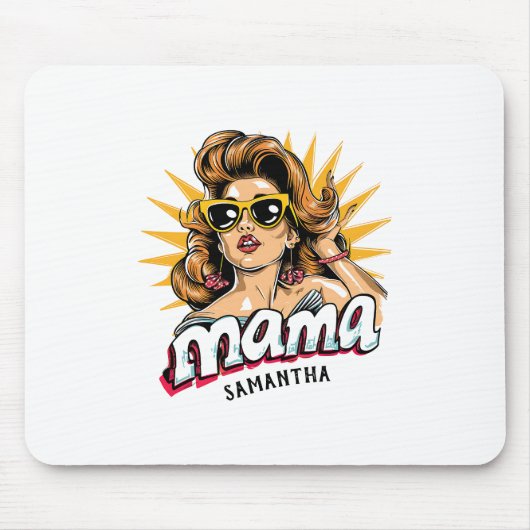 Personalisiert Retro Mama Pop Art 1 Mousepad (Vorne)