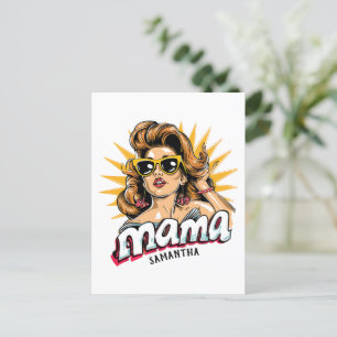Personalisiert Retro Mama Pop Art 1 Postkarte
