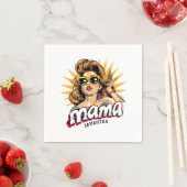 Personalisiert Retro Mama Pop Art 1 Serviette (Beispiel)
