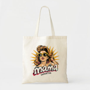 Personalisiert Retro Mama Pop Art 1 Tragetasche