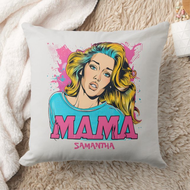 Personalisiert Retro Mama Pop Art (20) Kissen (Decke)