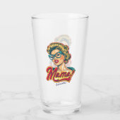 Personalisiert Retro Mama Pop Art 2 Glas (Rückseite)