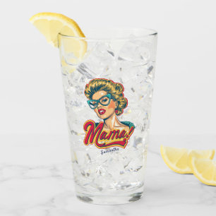 Personalisiert Retro Mama Pop Art 2 Glas