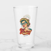 Personalisiert Retro Mama Pop Art 2 Glas (Vorderseite)