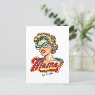 Personalisiert Retro Mama Pop Art 2 Postkarte