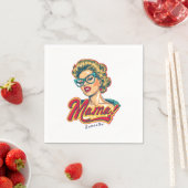 Personalisiert Retro Mama Pop Art 2 Serviette (Beispiel)