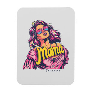 Personalisiert Retro Mama Pop Art (6) Magnet