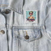 Personalisiert Retro Mama Pop Art. 7 Button (Beispiel)