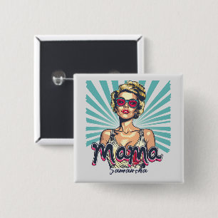Personalisiert Retro Mama Pop Art. 7 Button