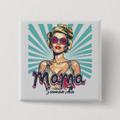 Personalisiert Retro Mama Pop Art. 7 Button (Vorderseite)