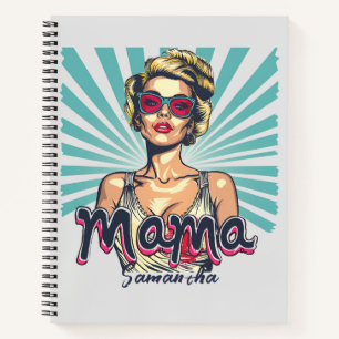 Personalisiert Retro Mama Pop Art. 7 Notizblock