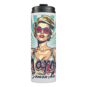Personalisiert Retro Mama Pop Art. 7 Thermosbecher