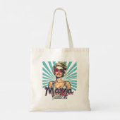 Personalisiert Retro Mama Pop Art. 7 Tragetasche (Rückseite)