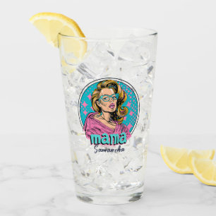 Personalisiert Retro Mama Pop Art. 8 Glas