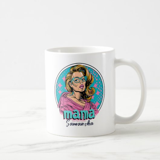 Personalisiert Retro Mama Pop Art. 8 Kaffeetasse (Rechts)