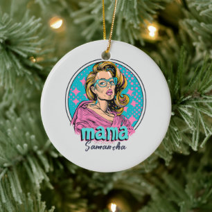 Personalisiert Retro Mama Pop Art. 8 Keramik Ornament