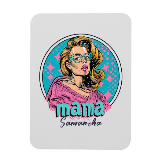 Personalisiert Retro Mama Pop Art (8) Magnet (Vertikal)