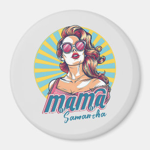 Personalisiert Retro Mama Pop Art. 9 Magnet