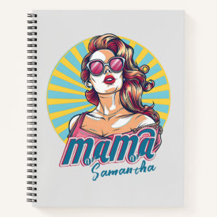 Personalisiert Retro Mama Pop Art. 9 Notizblock