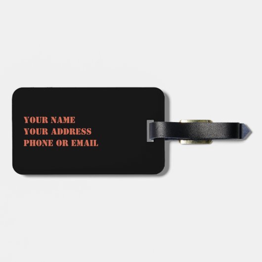 Personalisiert Retro Miami Gepäckanhänger (Rückseite horizontal)