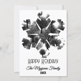 Personalisiert Retro Minimalistische Schwarze Holi Feiertagskarte