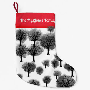 Personalisiert Retro Minimalistische Schwarze Holi Kleiner Weihnachtsstrumpf