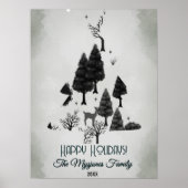 Personalisiert Retro Minimalistische Schwarze Holi Poster (Vorne)