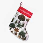 Personalisiert Retro Minimalistische Urlaubspflanz Kleiner Weihnachtsstrumpf (Vorderansicht (hängend))