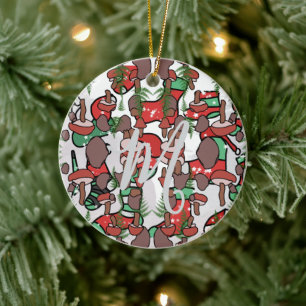 Personalisiert Retro Minimalistischer Pilzsaal Fei Keramik Ornament