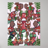 Personalisiert Retro Minimalistischer Pilzsaal Fei Poster (Vorne)