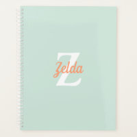 Personalisiert Retro Monogram Minze Green Orange 2