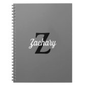Personalisiert Retro Monogramm Grau Schwarz-weiß Notizblock (Vorderseite)