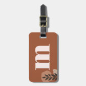 Personalisiert Retro Monogramm mit Terracotta Boho Gepäckanhänger (Vorderseite vertikal)