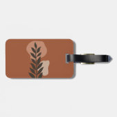 Personalisiert Retro Monogramm mit Terracotta Boho Gepäckanhänger (Rückseite horizontal)