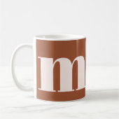 Personalisiert Retro Monogramm mit Terracotta Boho Kaffeetasse (Links)