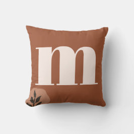 Personalisiert Retro Monogramm mit Terracotta Boho Kissen