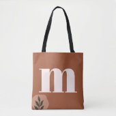 Personalisiert Retro Monogramm mit Terracotta Boho Tasche (Vorderseite)