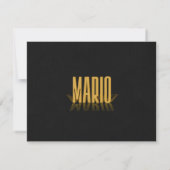 Personalisiert Retro Movie Poster Mario Gold Einladung (Rückseite)