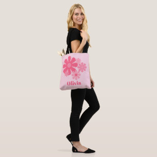 Personalisiert Retro Niedliche rosa Blume Tasche