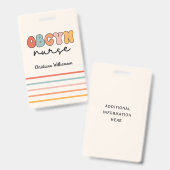 Personalisiert Retro OBGYN Nurse Ausweis (Vorder- & Rückseite)
