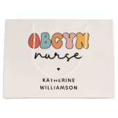 Personalisiert Retro OBGYN Nurse Große Geschenktüte (Vorderseite)