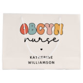 Personalisiert Retro OBGYN Nurse Große Geschenktüte (Rückseite)